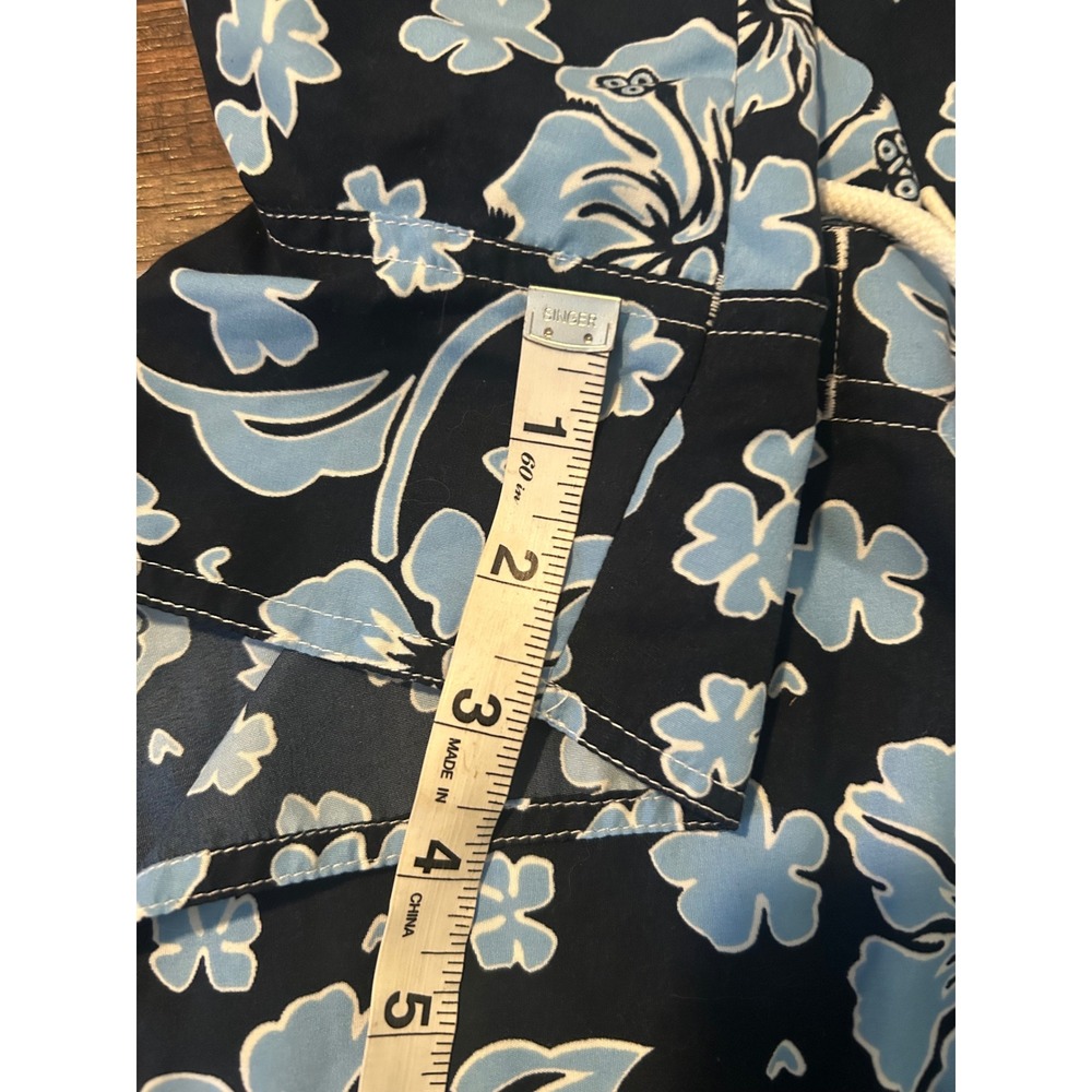 Y2K Jr-s.com Cyber Generation Womens Blue Hibiscus Floral Board Shorts Size 11 - Picture 7 of 8